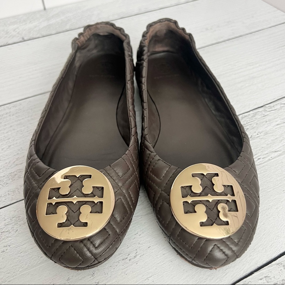 Tory Burch Quilted Minnie Flat Size 9